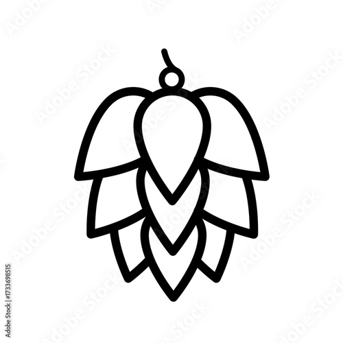 Hop cone plant - line vector icon