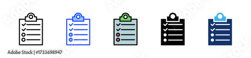 Daily Task Planner Icon Collection With Multiple Styles
