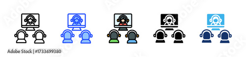 Virtual Meeting Icon Collection With Multiple Styles