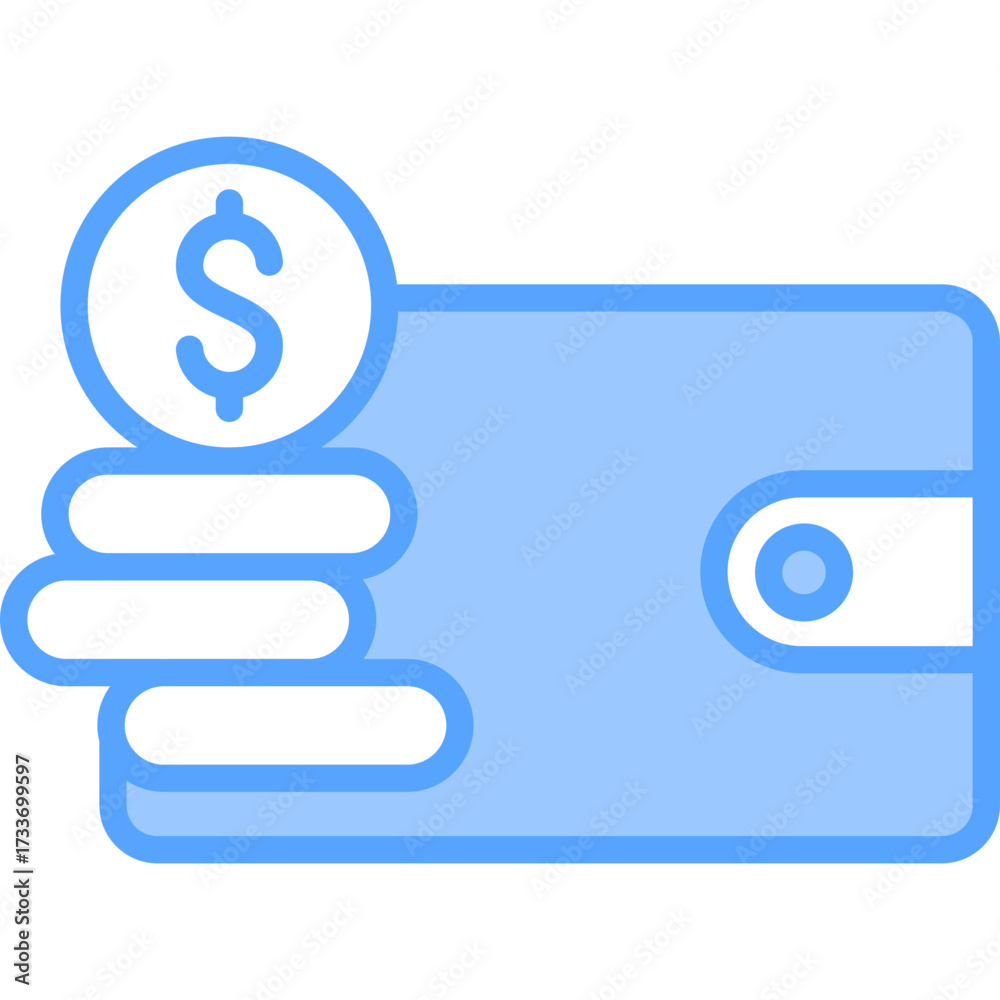 Fototapeta premium Finance blue icon