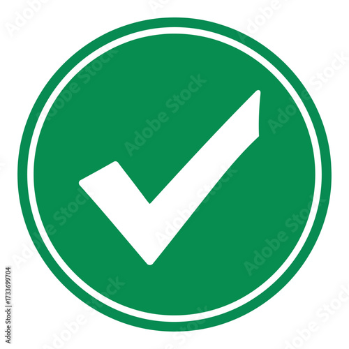 Vector art of green circle with white check mark