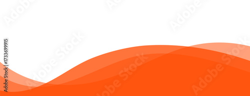 Modern abstract background with a smooth, wavy orange border at the bottom. Simple, footer with translucent layers, making it perfect for corporate presentations, brochures, or banners 