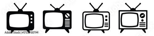 TV vector icons set. Television icon. Flat tv icon. Home technology icon. television tv icon symbol. moniter led tv icon. Retro TV icon of vector illustration 
