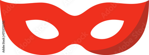 Red Superhero Mask Illustration for Costume Party or Theatrical Performance