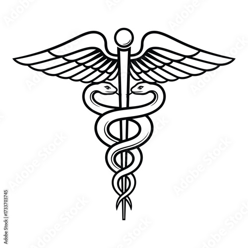Vector art of caduceus medical symbol