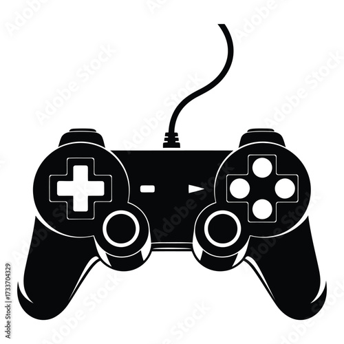 Vector art of black video game controller