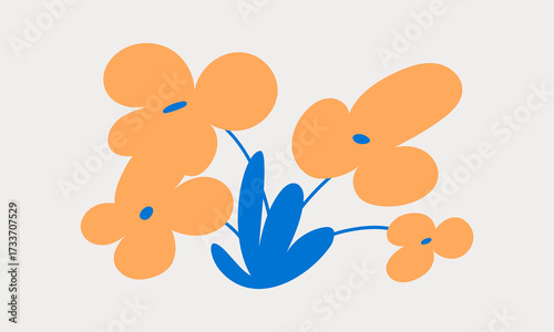 Cute whimsical flower bouquet vector illustration