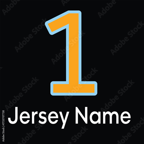 Jersey Number 1 - Customizable Team Sports Template
