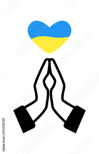 Thank you Ukraine icon, prayer, meditation, or a gesture of respect
