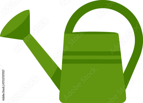 Green Watering Can Illustration for Gardening and Plant Care Themes
