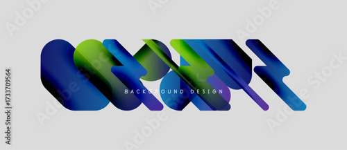 Abstract colorful shapes overlap, creating dynamic background design. Gradient hues blend, offering modern visual appeal.