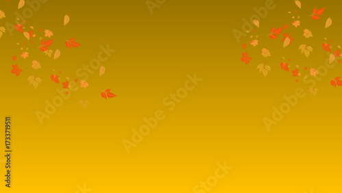Autumnal foliage on golden gradient festive seasonal october november thanksgiving fall leaves illustration