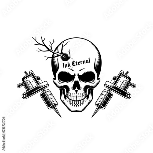 Skull and Vintage Tattoo T-shirt Vector Designs and Edgy, Punk-Inspired Graphics & Retro Tattoo Illustrations for Custom Graphic Tees-05