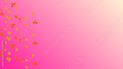 Autumn foliage illustration with vibrant pink gradient for seasonal graphics and design projects usage
