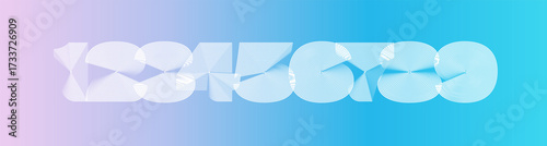 Abstract heavy layered numbers alphabet numeric font holograph futuristic gradient line typographic design style for fintech, esports, sport headline, countdowns, digital forum. Vector illustration