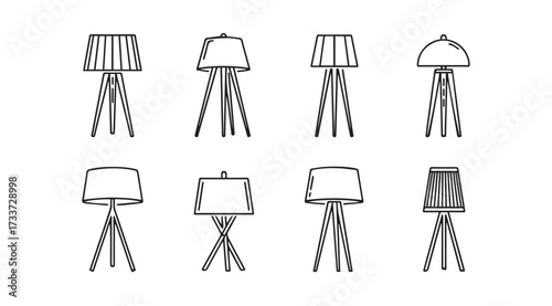 Vector art of lamps isolated on white