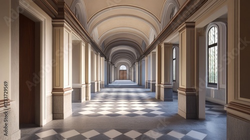 Wallpaper Mural Elegant Palace Corridor: A Majestic Architectural Interior Torontodigital.ca