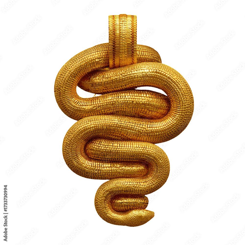 Obraz premium Gold serpent pendant, intricate design