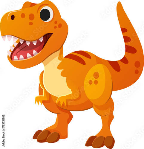 Cartoon T-Rex dinosaur vector illustration for children