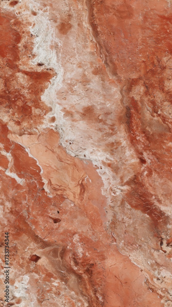 Fototapeta premium Abstract tile pattern with tennis racket-like divisions features natural terracotta and sandstone textures arranged in c