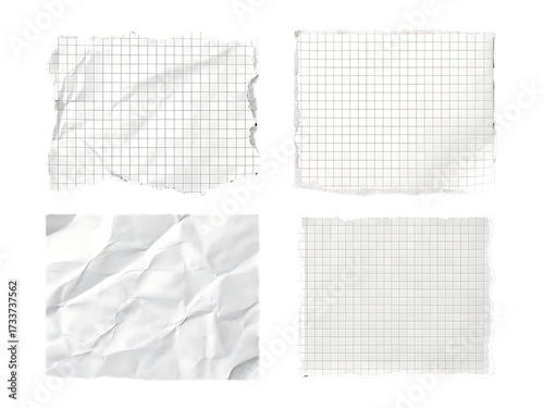 Wallpaper Mural Collection of Torn and Crumpled White Paper Pieces Isolated on Black Background for Graphic Design and Creative Projects Torontodigital.ca