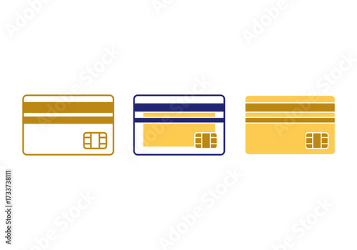 Flat colorful vector of a credit card symbolizing cashless payment and financial transactions.