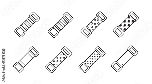Vector art of set of turnbuckles