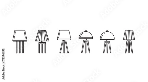Vector art of lamp set
