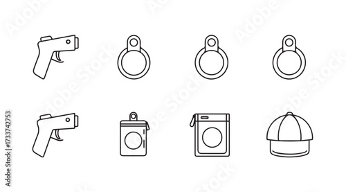 Vector art of security item set