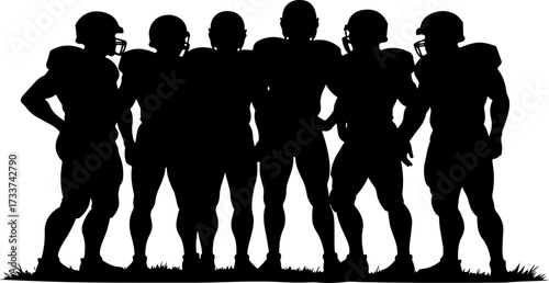 American Football Players Running in Action Silhouette  Bundle