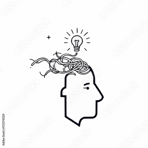 Creative Thinking Illustration Idea Generation, Innovation, and Problem Solving Visualization