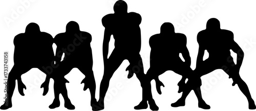 American Football Players Running in Action Silhouette  Bundle
