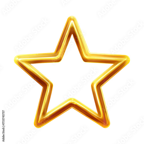 Elegant Golden Star Design Shining Brightly Against a Clean Black Background