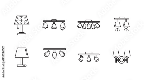 Vector art of lamp set