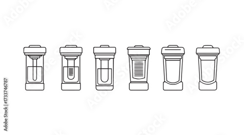 Vector art of water filter set