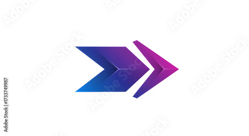 Free Download Colorful Abstract Arrow Design with Gradient Blue and Pink Shades on White Background - GFXLoad