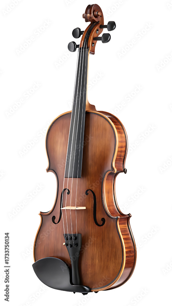 Fototapeta premium Elegant Violin Displayed on Black Background for String Music and Classical Concert Imagery Ready for Composers