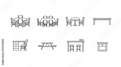 Vector art of furniture set