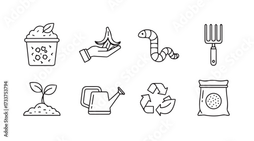 Vector art of compost set