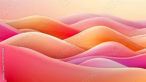 Abstract pink and orange gradient waves background for creative design projects
