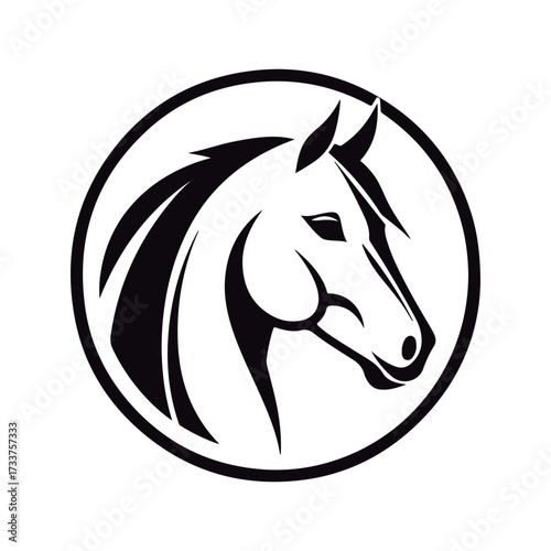Coloring book for children Horse Black and white vector illustration.