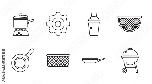 Vector art of kitchenware icons
