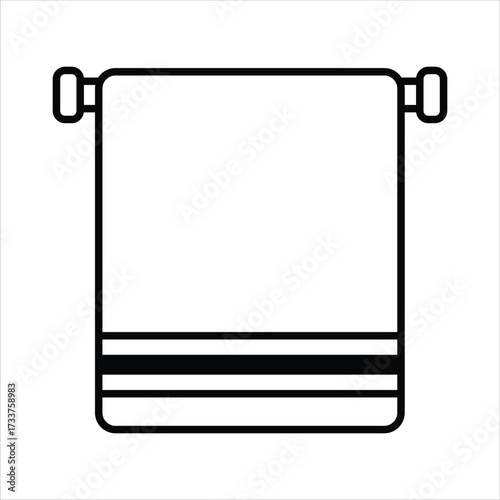 Clean Towel on a Rod Design Elements Illustration