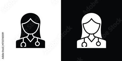 Nurse icon illustration element design. black glyph icons