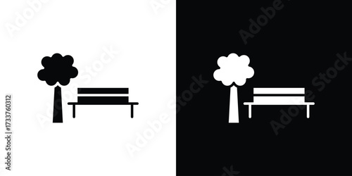 park icon illustration element design. black glyph icons