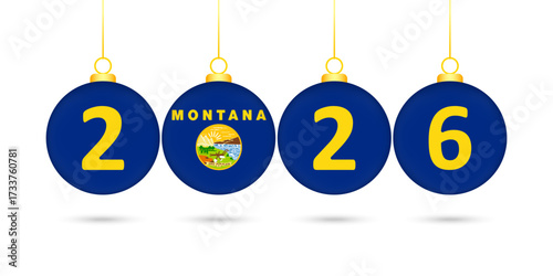 Montana State Flag Christmas Balls 2026 Decoration.