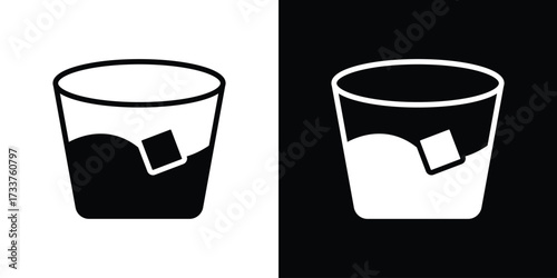 Whiskey Glass icon illustration element design. black glyph icons