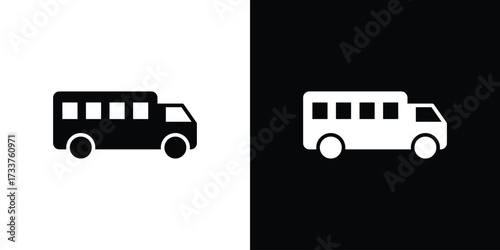 Van icon illustration element design. black glyph icons