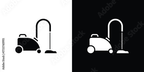Vacuum cleaner icon illustration element design. black glyph icons