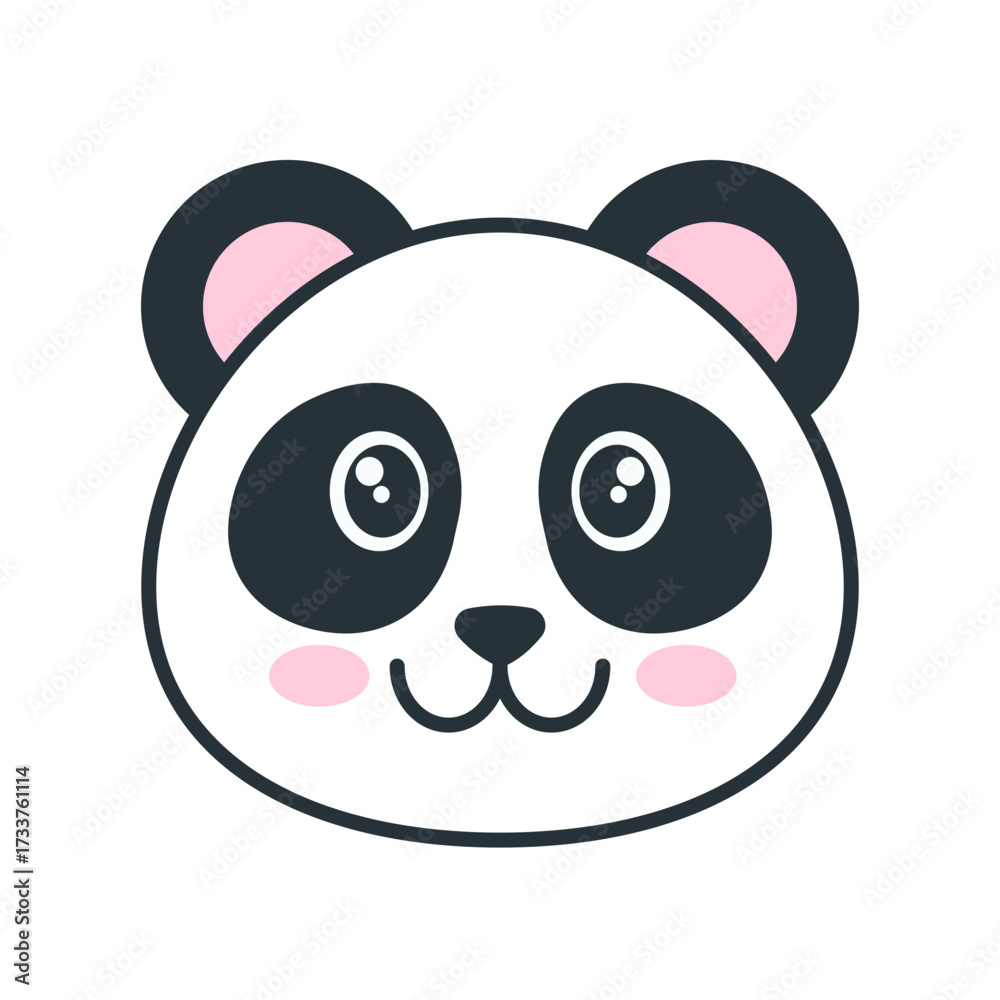 Fototapeta premium Charming Panda Face Illustration A Delightful Animal Graphic